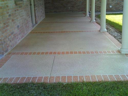 Patio overlay with brick borders