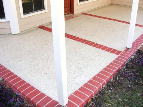 Patio overlay with brick borders