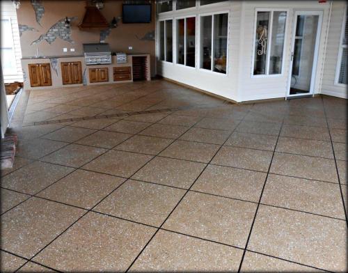 Patio overlay with diamond pattern