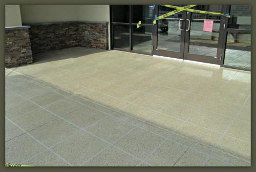 Concrete overly in tile pattern