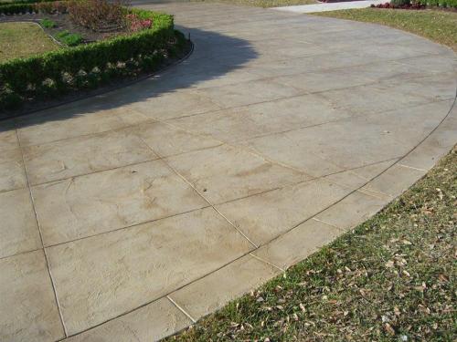 Stone pattern concrete overlay