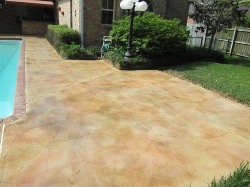 Stone pattern concrete overlay