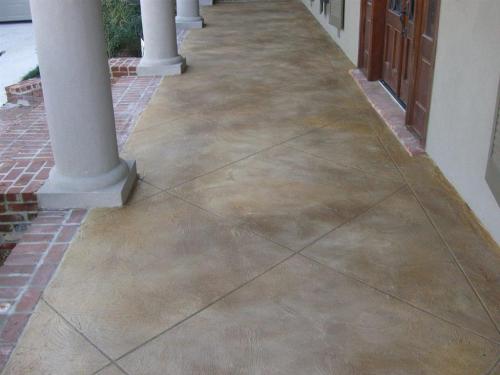 Diamond tile pattern concrete overlay