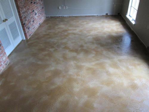 Stained concrete overlay