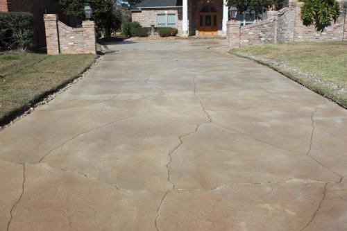 Stone pattern concrete overlay