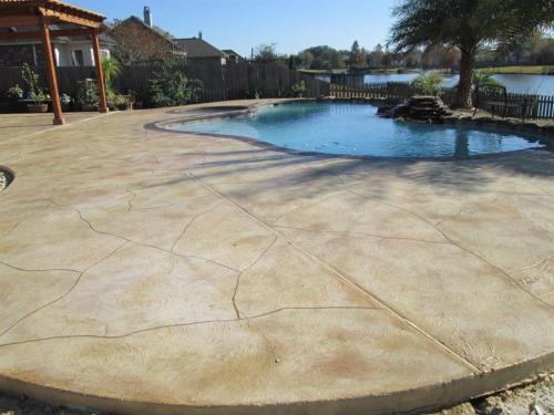 Stone pattern concrete overlay with border