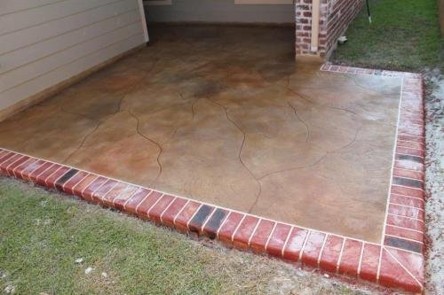 Stone pattern overlay with brick border