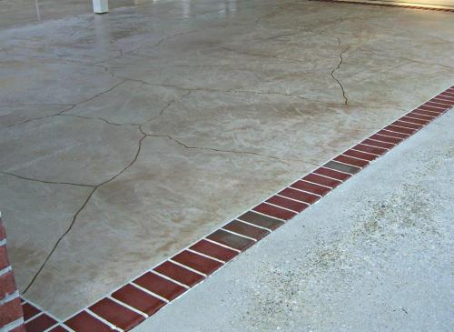 Stone pattern with brick border