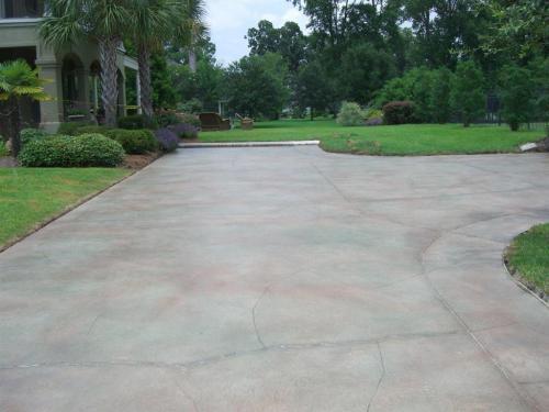 Stone pattern concrete overlay