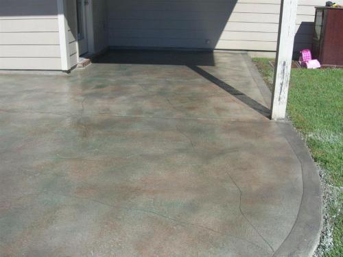 Stone pattern concrete overlay with border