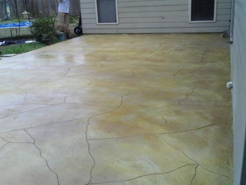 Stone pattern concrete overlay