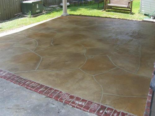 Stone pattern with brick border