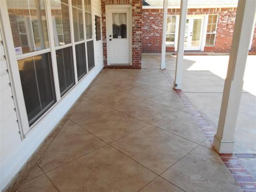 Patio with Carved Acrylistain overlay with Diamond Pattern