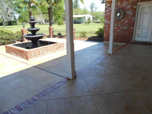 Patio with Carved Acrylistain overlay with Diamond Pattern