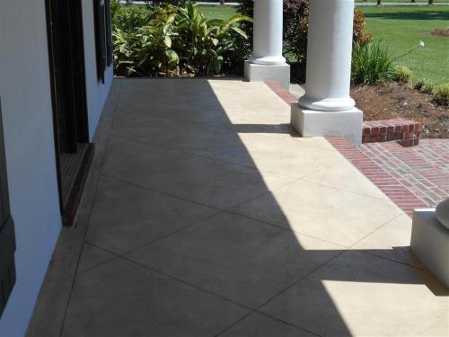 Patio with Carved Acrylistain overlay with Diamond Pattern