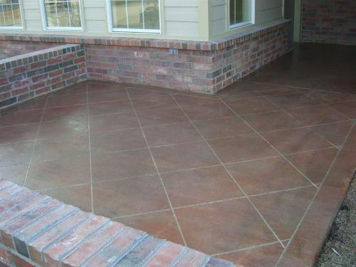 Stained and scored patio in Baton Rouge, LA