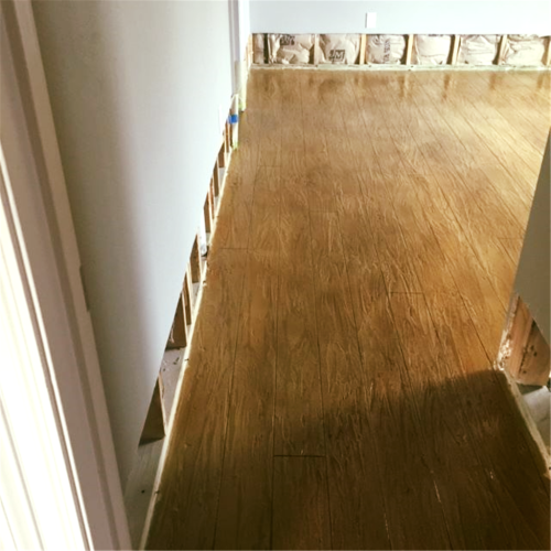 Concrete designed with Interior Wood Look