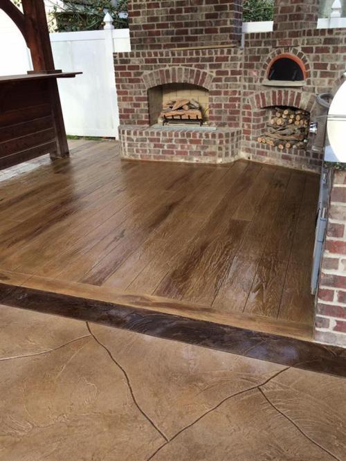 Concrete designed with Wood Look