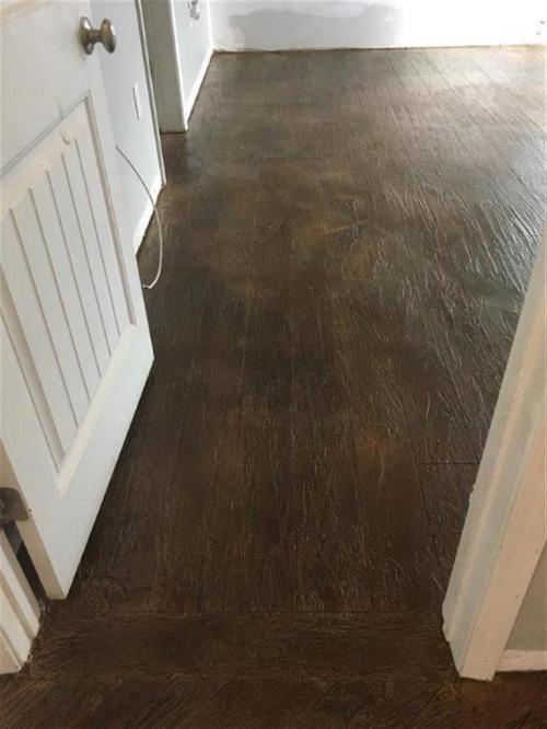 Concrete designed with Wood Look