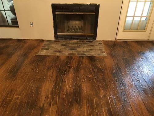 Concrete designed with Wood Look