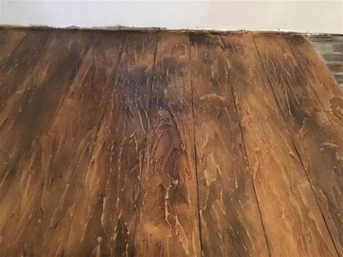 Concrete designed with Wood Look