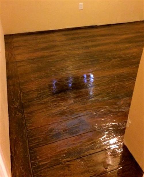 Concrete designed with Wood Look