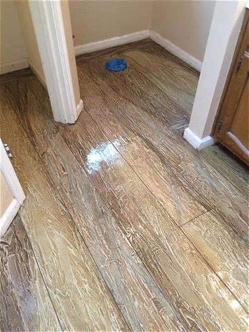 Concrete designed with Wood Look