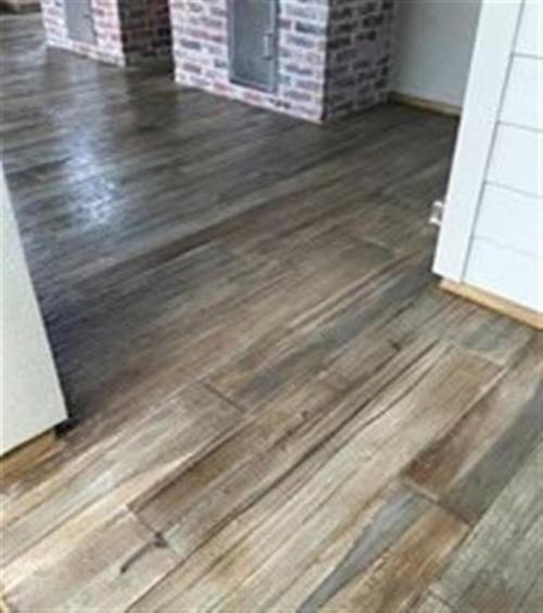 Concrete designed with Wood Look
