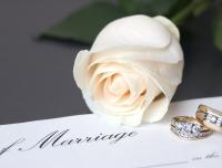 Certificate of Marriage with wedding rings