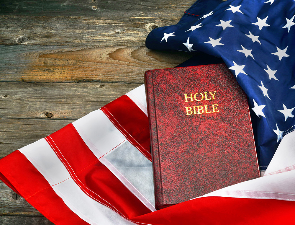 U.S. flag and Bible