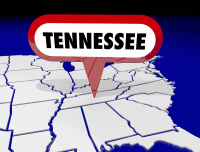 Tennessee location pin on a map of United States