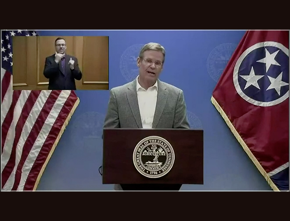 Image Source: Screen capture of video news briefing of Governor Lee from WMC Action News 5