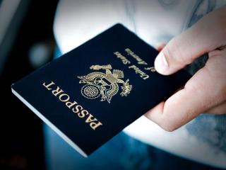 Person holding a United States passport