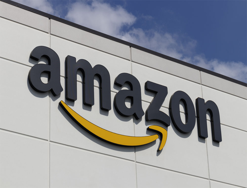 building with Amazon logo