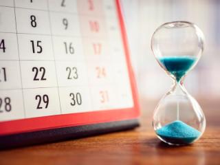 Calendar and hourglass