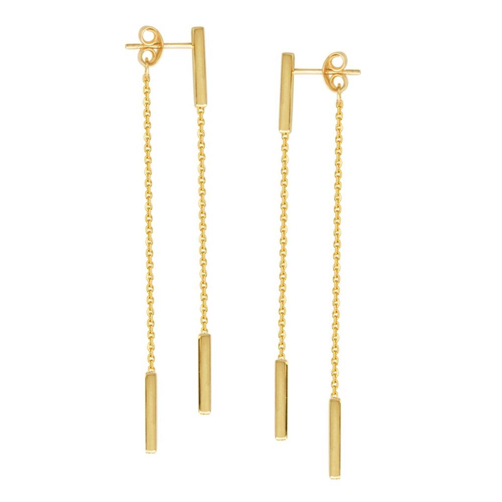 Dangle Bar and Chain Earrings