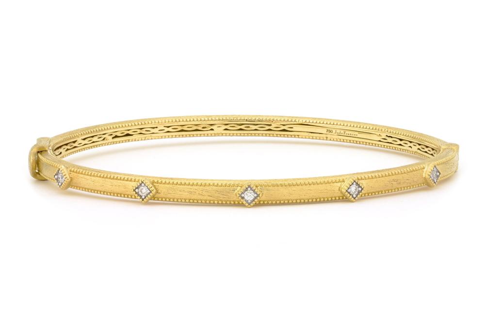 Jude Frances 18k Lisse Diamond Bangle