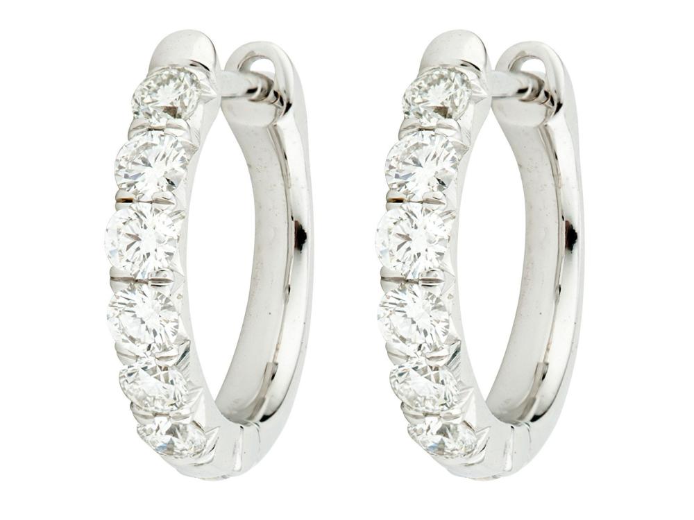 18k Jude Diamond Pase Hoop Earrings