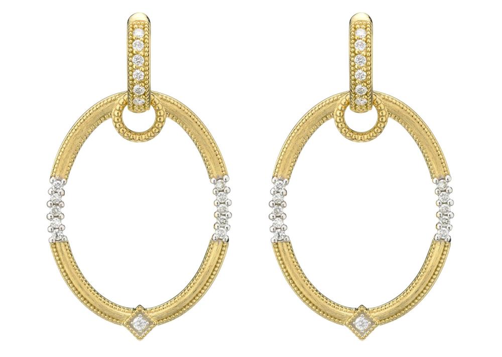 18k Lisse Large Oval Earring Charms