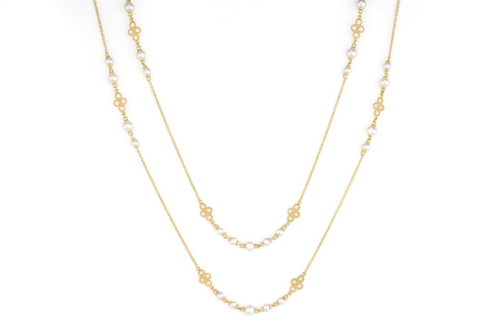 18k Provence Round White Pearls