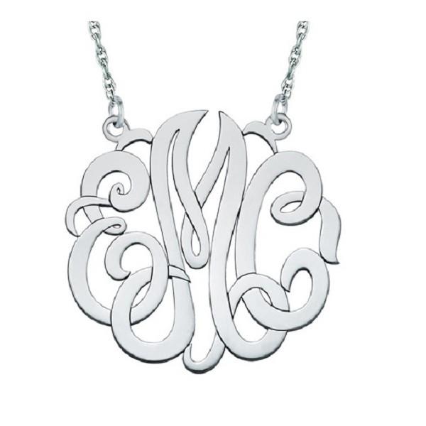 Three - Initial Sterling Silver Monogram Necklace - Antons Fine Jewelry -  Baton Rouge, Louisiana