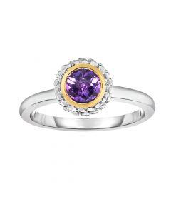 Bezel set store amethyst ring