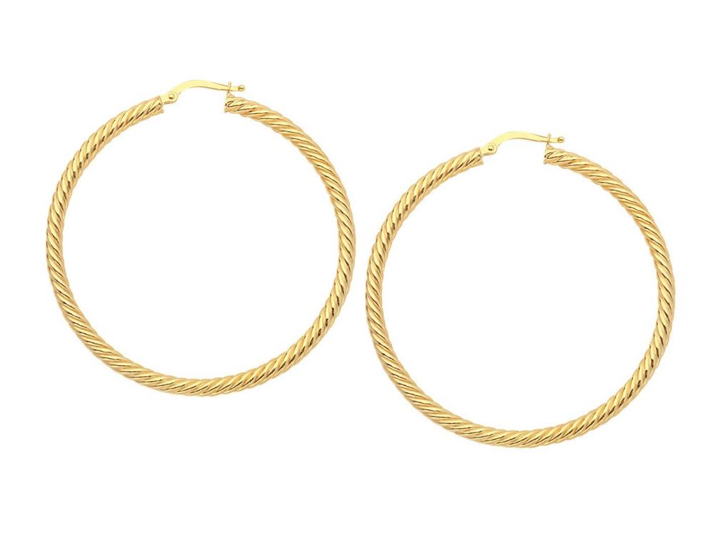 Twisted Hoop Earrings, 25mm