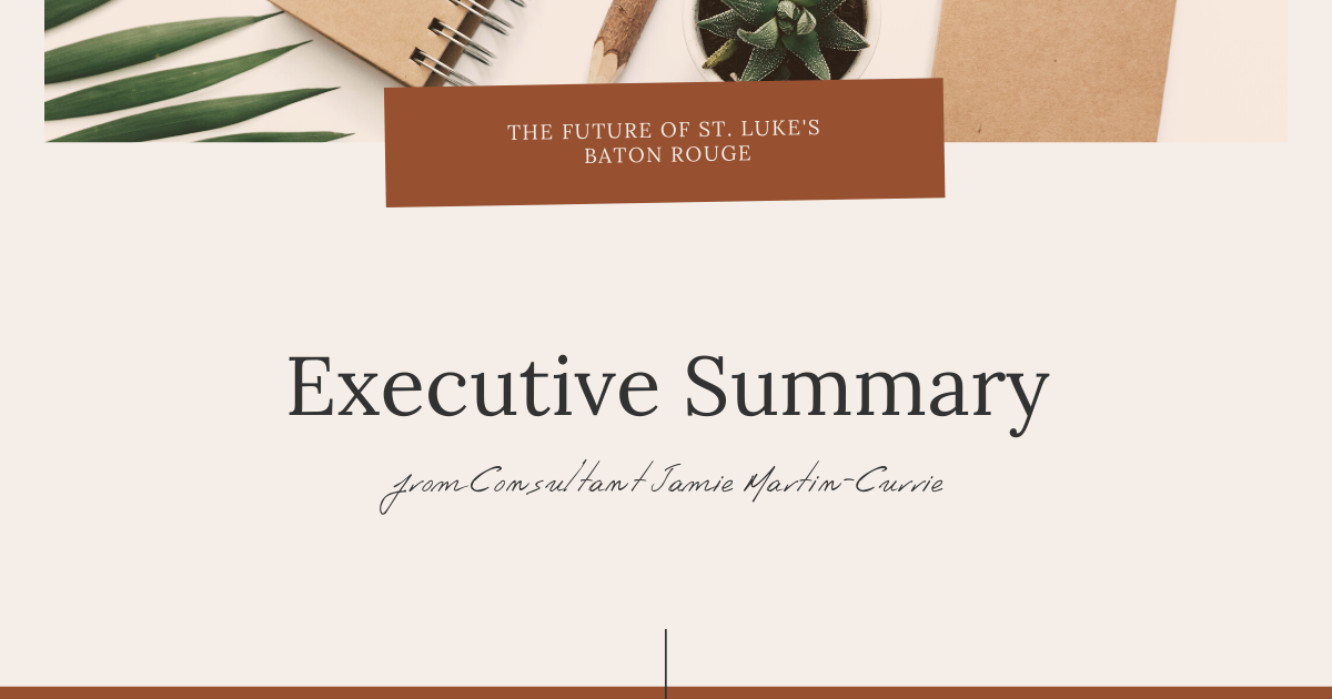 Executive Summary from Consultant Jamie Martin-Currie News Post