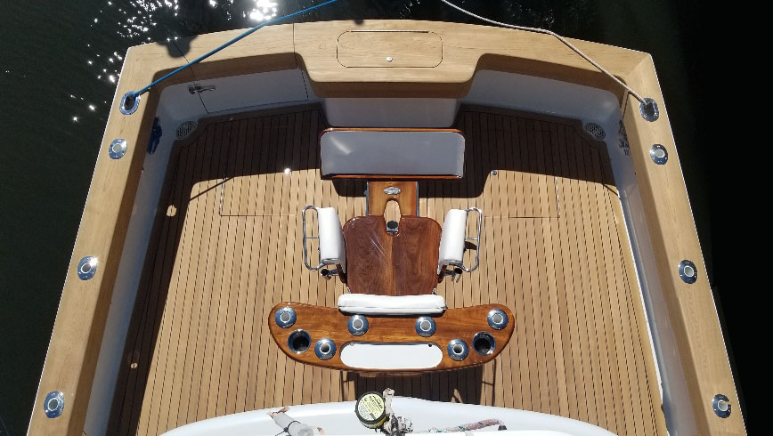 "Reel McCoy" Beautiful Teak Deck of the L&H 33' Walkaround