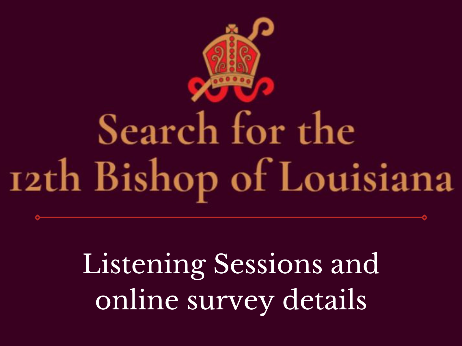 Search for the 12th Bishop of Louisiana listening session at St. Luke's canceled due to Hurricane Ida. Please take the online survey.