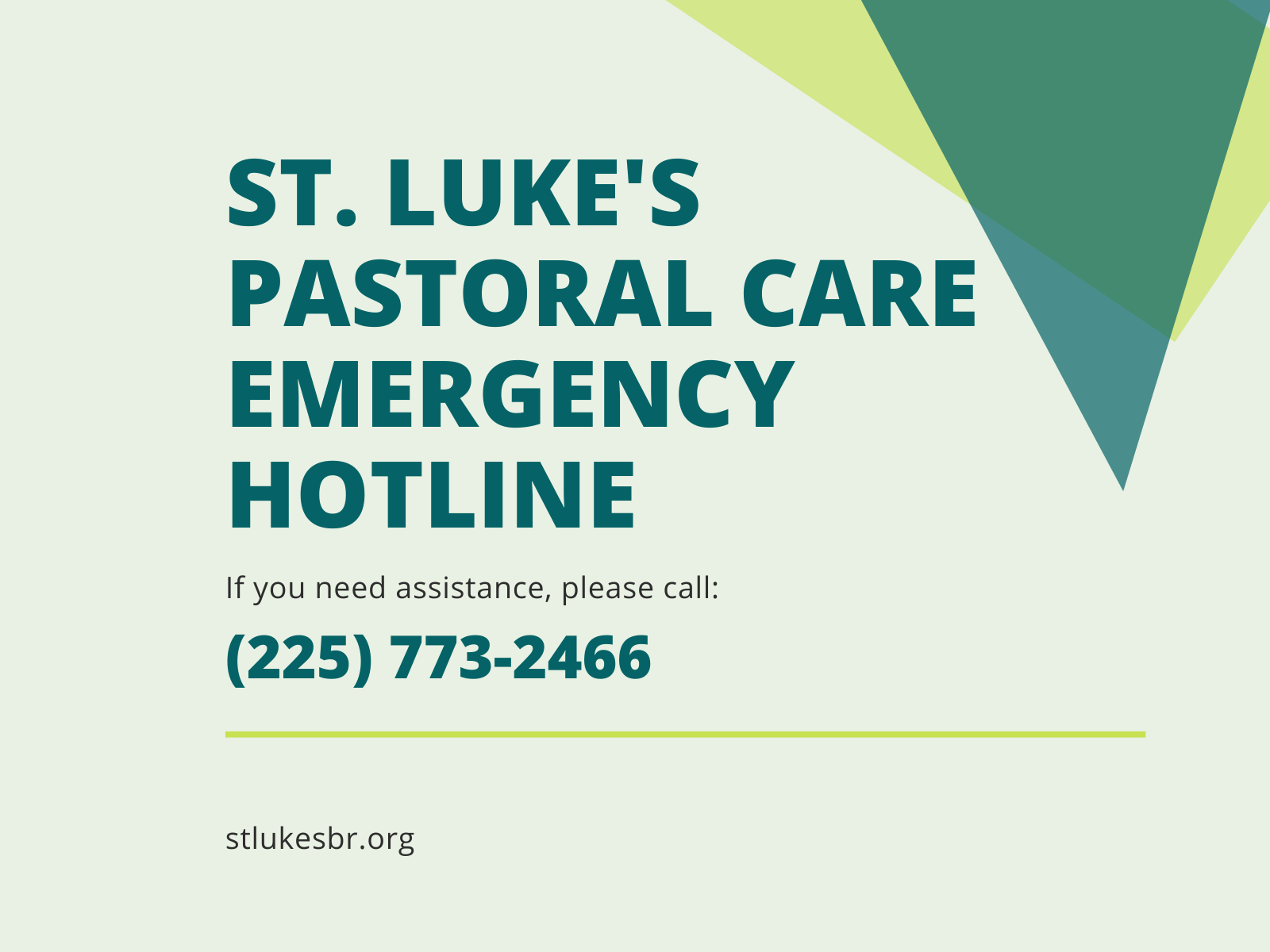 Pastoral Care Hotline