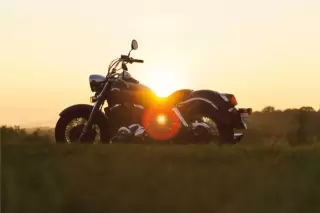 Motorcycle in Sunset