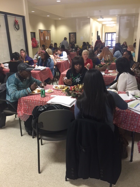 Employees enjoying lunch