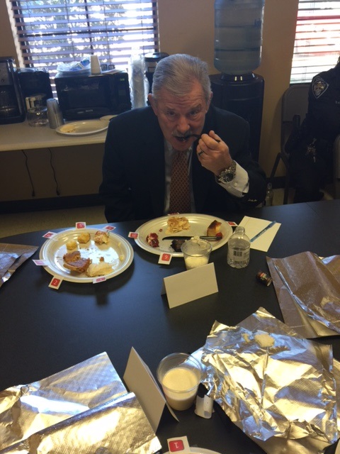 Mutual of America Rep. Mr. Harrison judging desserts